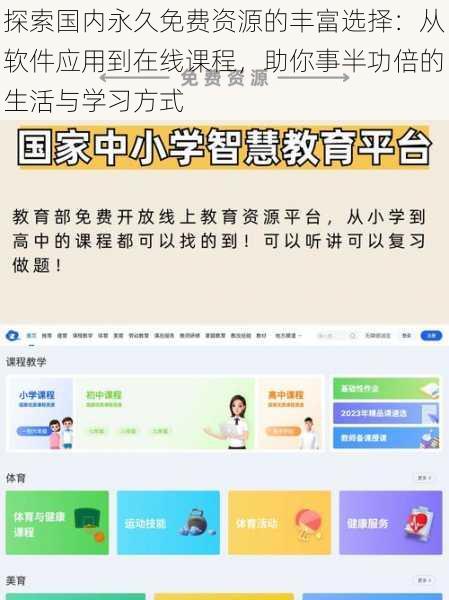 探索国内永久免费资源的丰富选择:从软件应用到在线课程,助你事半功倍的生活与学习方式