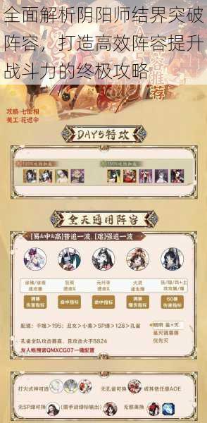全面解析阴阳师结界突破阵容,打造高效阵容提升战斗力的终极攻略