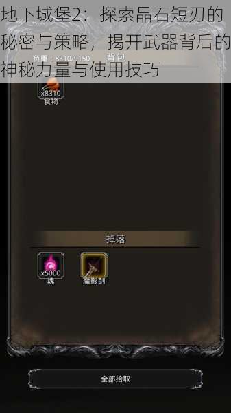 地下城堡2:探索晶石短刃的秘密与策略,揭开武器背后的神秘力量与使用技巧