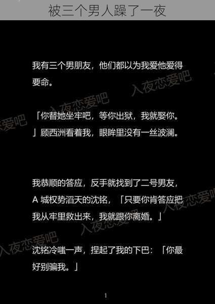 被三个男人躁了一夜