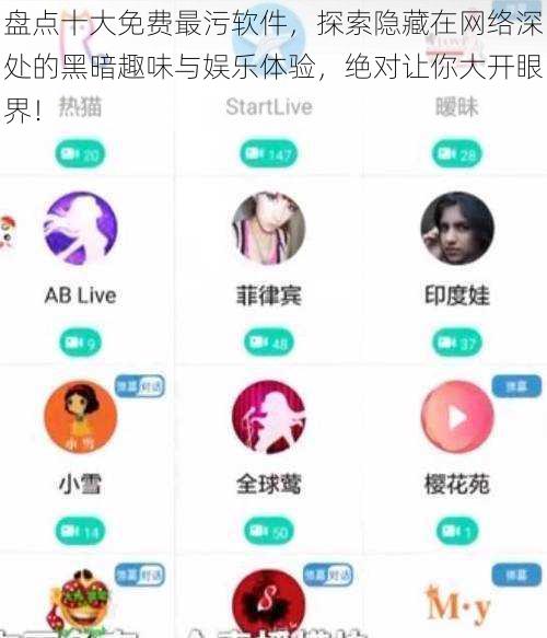盘点十大免费最污软件,探索隐藏在网络深处的黑暗趣味与娱乐体验,绝对让你大开眼界!