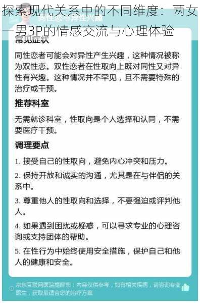 探索现代关系中的不同维度:两女一男3P的情感交流与心理体验