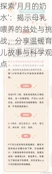 探索‘月月的奶水’:揭示母乳喂养的益处与挑战,分享温暖育儿故事与科学观点