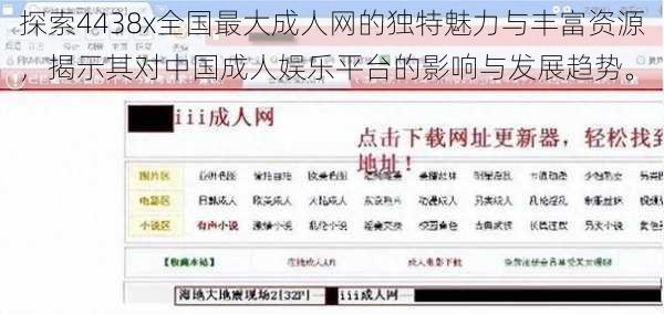 探索4438x全国最大成人网的独特魅力与丰富资源,揭示其对中国成人娱乐平台的影响与发展趋势。