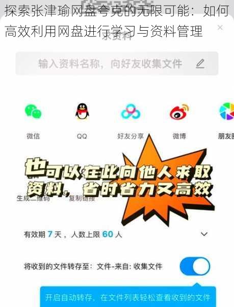 探索张津瑜网盘夸克的无限可能：如何高效利用网盘进行学习与资料管理